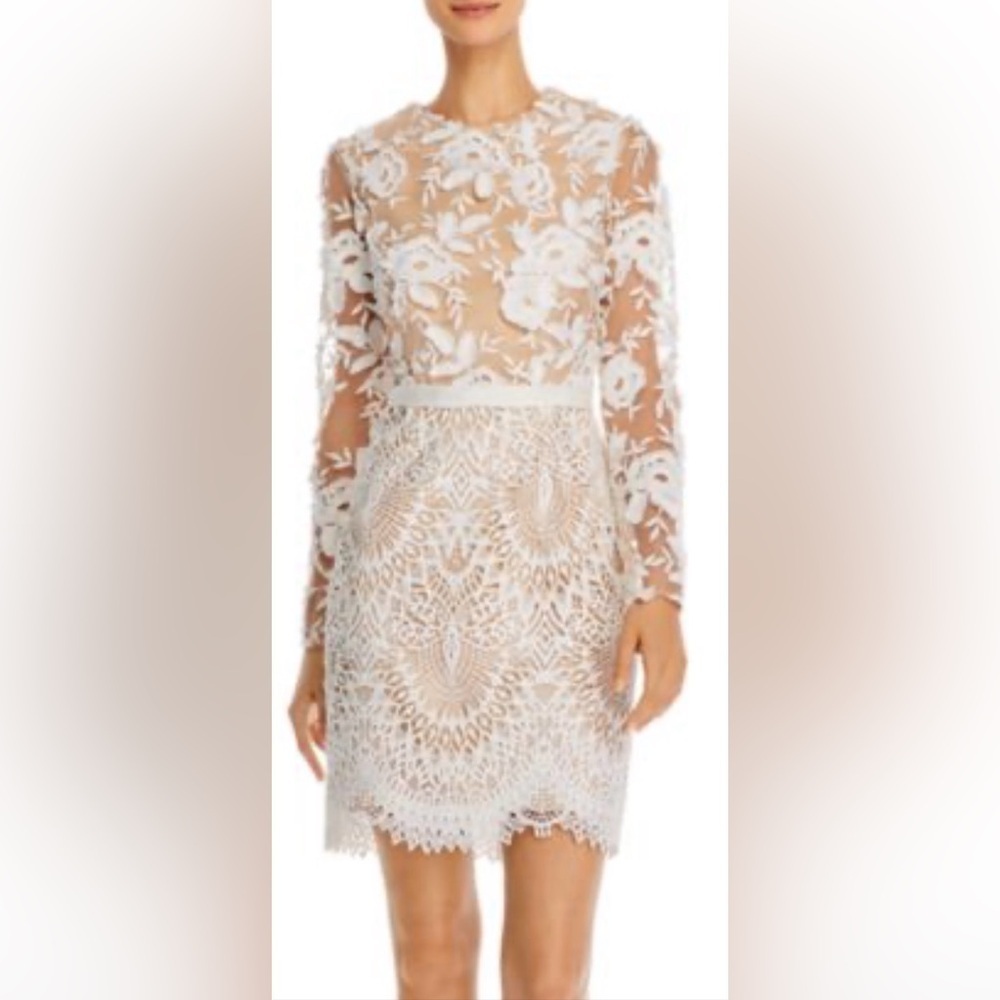 Women's ML Monique Lhuillier Calypso Floral Lace Sheath Dress